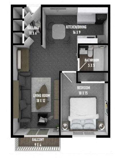 the floor plan of studio apartment